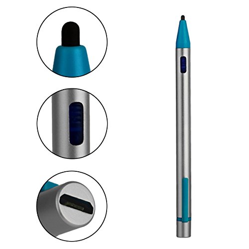 seeme® Active Pen Feiner Präzisions-Eingabestift für iPad, Surface, iPhone und die meisten Android-Tablets, Windows-8- & -10-Tablet-PCs und Smartphones. machinell hergestelltes Aluminium-Gehäuse mit 2,3 mm dicker Langlebiger Spitze - 2