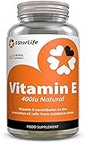 5StarLife Vitamin E 400iu, 60 Natural Softgels, Daily Vitamin E Capsules, 2 Months Supply, Made in The UK