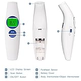 Baby Thermometer, Medizinisches Infrarot-Thermometer für die Stirn mit Instant-Ablesung & Fieber-Warnung, geeignet für Babys, Erwachsene und Alltags-Objekte, Kontaktlos - 5