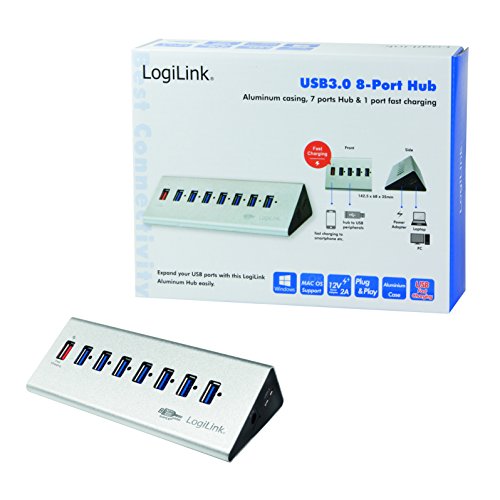 LogiLink USB 3.0 Hub 7-Port + 1x Schnell-Ladeport - 7