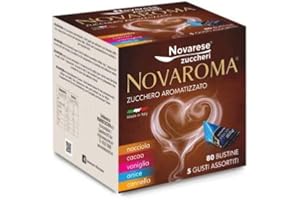 GENERICO 240 Buste Zucchero Aromatizzato - 5 Gusti Misti - 3 x 80 Bustine - Novarese Zuccheri