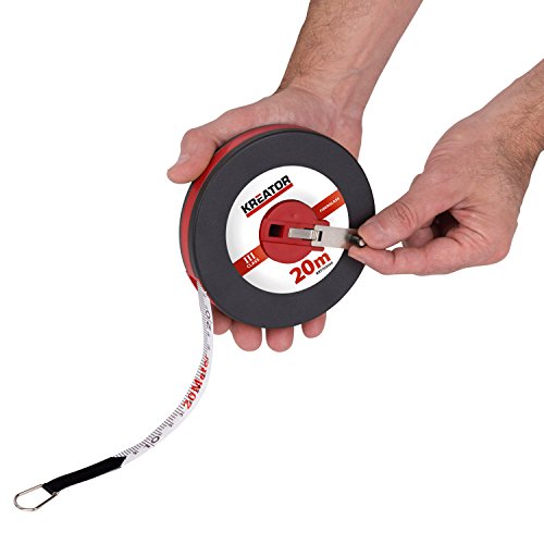 Maßband, Bandmaß, Rollenmaß 20m Fiberglas mit ausklappbarer Metall-Kurbel - 3