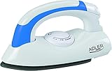 Mango plegable adler AD 5015 Plancha de Viaje, 800 W, 0 Decibeles, Plastic, Blanco/Azul