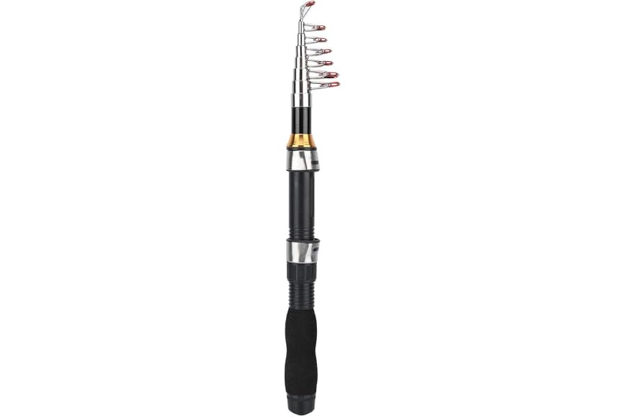 Ejoyous Telescopic Fishing Rod, Portable Mini Pocket Fishing Rod Pen Rod Fishing Pole Ice Fishing Rod Mini Sea Fishing Tools 28049-100, Retractable Jigging Rod for Fishing Beginner and Angler(1.2M)