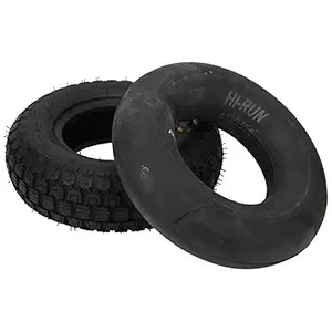 4.10/3.50 6 Tyre, Inflatable Wheel Lawn Mower Tyre Scooter Tire and Inner Tube Set for Trolleys for Lawn Mowers for Yard Trailers for Wheelbarrows