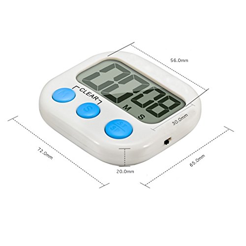 Digital Küchen Timer, LED Bildschirm Elektronische Speicher Küchen Timer Digital Timer Erinnerung Kunststoff Küchenwecker Kurzzeitmesser Digitaler Kitchen Timer Magnetisch Stoppuhr Küchenuhr-Enthält die batterie – und Kleine silikon – handschuh - 3