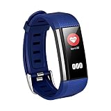 QHJ Smartwatch M200 0,96 TFT Smart Armbanduhr Pulsmesser 4.0 Armband (Blau)