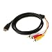 Generic 1080P HDMI to 3 RCA Cable HDMI to AV Male Adapter Audio Video Cable for HDTV RS.325.00
