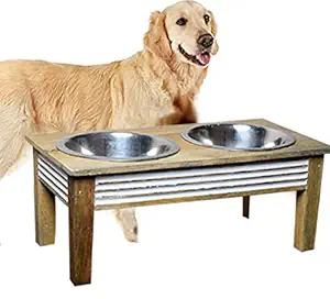 Samrat Art Store Wooden pet Feeder for Dogs, Cats and Pets with Beautiful Finish and Premium Look and Elegant Design