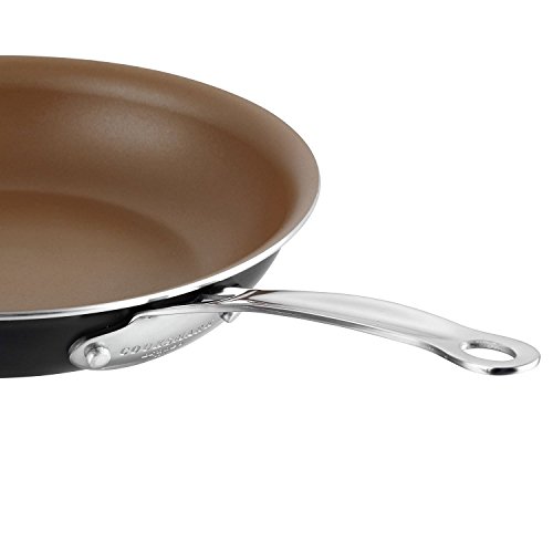 Anti-Haft 3-fach Maxlon beschichtete Pfanne, 26 cm, Induktionsherd, Kupferfarben, Edelstahl- und Bratpfanne mit Griff, Cooksmark - 5