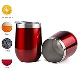 [Top Qualität] Diese Becher sind aus Edelstahl SUS304 Food Grade 18/8, BPA-frei, 12oz, 350ml. Eine Tasse mit zwei Deckeln. Ein Strohhalm Deckel, ein versiegelter Push-Pull-Deckel.