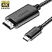 Produktbild USAMS USB C auf HDMI, 4K@60Hz Typ C Stecker auf HDMI Stecker Kabel 1.8M für iPad Pro/MacBook, Galaxy S9/S8, Huawei P20 / Mate 20 und andere Type C Laptop Tablet (USB C auf HDMI Stecker)