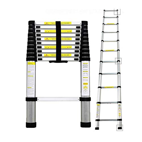 Todeco - Escalera Telescópica, Escalera Plegable - Carga máxima: 150 kg - Estándar/Certificación: EN131 - 3,2 Metro(s), EN 131
