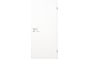 STEINAU KG Hochwertige Zimmertür - Komplettpaket (Zarge + Griff) - Innentür - Walzlackoberfläche - Weiß RAL 9010 - Röhrenspan - Höhe 1985 mm (Weiß I Breite 610 mm I DIN Links, Wandstärke 180 mm (178-197 mm))