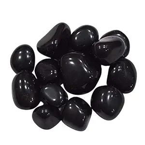 Power Stone Decorative Medium Size Polished Marble Stone Pebbles for Aquarium Plant Pots Vase Fillers Home Decor Garden Decoration (Black, Dia: 15-25mm, 10 Kg)