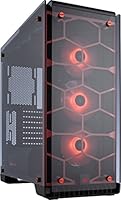 Corsair Crystal Series 570X RGB CC-9011111-WW Kompakt Mid-Tower ATX Gehäuse (mit gehärtetem Glas und RGB-Lüftern) rot