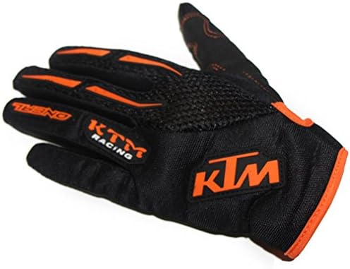 Mens Women Laies Cycling Motorbike Gloves Full Finger Anti-slip Hard Hand Back Protector Riding Racing Rocking Snowboard Mountain Bike Gloves ( Orange L )