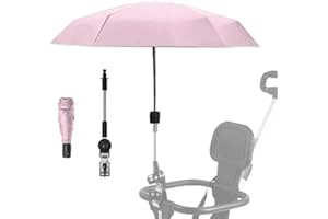 Nakazawa Pram Parasol,Clip on Parasol,Adjustable Steering Angle, Clip-On All-Round Protection, Pram Umbrella,Convenient and Lightweight,Sun Protection Lightweight, Easy to Install, Stroller Umbrella