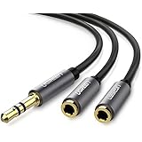 UGREEN Audio Splitter, 3.5mm Speaker and Headphone Splitter Adapter, 3.5mm Stereo Y Audio Splitter Cable Compatible with iPhone,Samsung, Smartphones, Tablet,Mp3, Speaker, Hedaphone, Headset etc, Aluminum case Connector with 20cm Cable Length