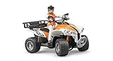 Das Quad mit Fahrer ist aus hochwertigen Kunststoffen wie zum Beispiel ABS hergestellt