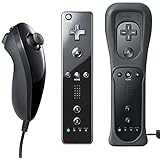 QUMOX Manette pour Wii, Controleur de Mouvement à Distance, Télécommande et Nunchuk, Console Remplacement Compatibles avec Wi