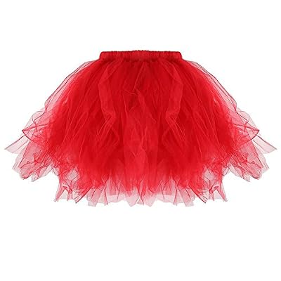 Boîte à Mouchoirs Pompage Support Rangement Plasti Qiao Nai (TM) Femme Enfant Fille Jupe Tutu Mini Robe Ballet Vie Jeune Déguisement Soirée (Enfant, Rouge)