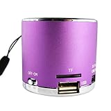 Malloom® Reproductor MP3 TF tarjeta Micro SD Wireless USB Radio FM Mini Altavoz portátil (Morado)