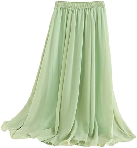 Norwaya Women's Pleated Retro Maxi Long Skirt