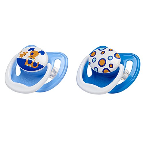 Dr Brown's Twin Pack Soothers 6-18m (Blue Dog/Dots)