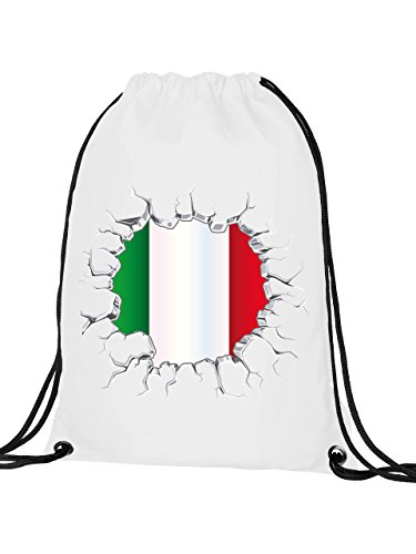 FUSSBALL – FANARTIKEL – Italien 5726 Turnbeutel (Weiss)