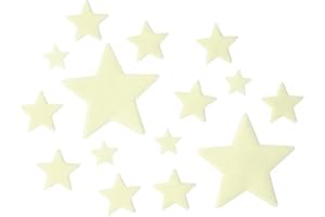 Legami - Super Stars, Stelle Fosforescenti Adesive, L Max 7 cm, in PVC, si Caricano Durante il Giorno con la Luce e la Rilasciano di Notte, 24 Stelle, 3 diverse Misure