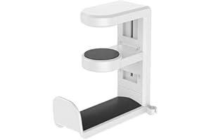 GXGM Supporto Per Cuffie, Porta Cuffie da Scrivania, Gancio Borsa Da Tavolo, Appendi Borsa Da Tavolo, Organizzatore Da Scrivania Per Cuffie Da Gioco, Chiavi, Accessori（Bianco）
