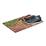 Relaxdays Fußmatte Kokos PALMENBLÄTTER 40 x 60cm Kokosmatte mit rutschfestem PVC Bodem Fußabtreter aus Kokosfaser als Schmutzfangmatte und Sauberlaufmatte Fußabstreifer für Außen und Innen Matte, bunt - 3