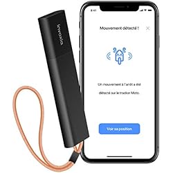 Invoxia Tracker GPS sans Carte SIM avec Alerte Antivol en Temps Réel et Longue Autonomie - Abonnement Inclus - Suivi Voiture, Moto, Scooter, Sac, Enfant, Personne Âgée, Objets de Valeur,Noir/Gris