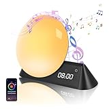 Sunrise Alarm Clock,wake Up Light,sunrise Light Alarm Clock,sunlight Alarm Clock With Snooze Function,15 Natural Sounds,9 Light Mode, App Control,remote Control,sunrise Alarm Clock For Heavy Sleepers