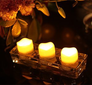 Homemory 12 Led Flammenlose Wachs Kerzen, 5cm Elektrische Flackernde Batteriebetriebene Teelichter, Led Votivkerzen Gelb - 5