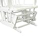 White Glider Rocking Nursing Maternity Breastfeeding Chair With Footstool (Beige Fabric)