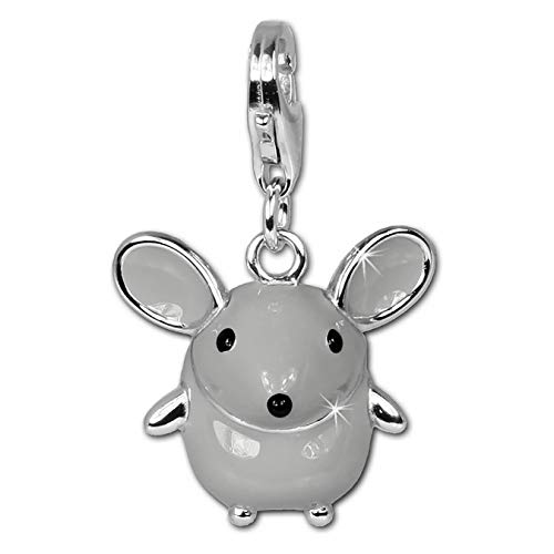 SilberDream Charms - Charm ratón en plata de ley 925, no se empaña - especialmente para encanto pulsera, collar y pendientes - para MUJERES - FC612