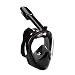 Produktbild KingSang Tauchmaske Vollgesichts Vollmaske Full Face Diving Mask Free Breathing Snorkel Mask Anti-Beschlag Schnorchelmaske mit 180 Grad Panorama Betrachtungs Seeblick für Erwachsene und Jugendliche [L/XL] +1x Wasserdichte Handyhülle (Schwarz)