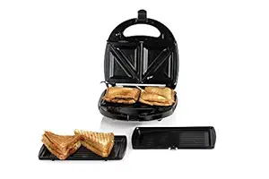 INFINITY ELECTRIC 2 in 1 Novella Sandwich Maker and Griller with 2 Changeable Plates (Black)