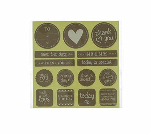 45 Stk Vintage Sticker Hochzeit weiss natur Aufkleber Danke Schilder Mitbringsel Gastgeschenke MADE WITH LOVE - THANK YOU - MR & MRS - SAVE THE DATE - LOVE - HEART …