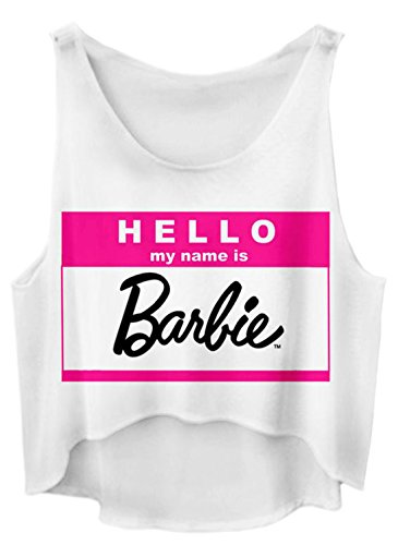 Preisvergleich Produktbild erdbeerloft - Damen Barbie Crop Top Bauchfrei, One Size, Weiß