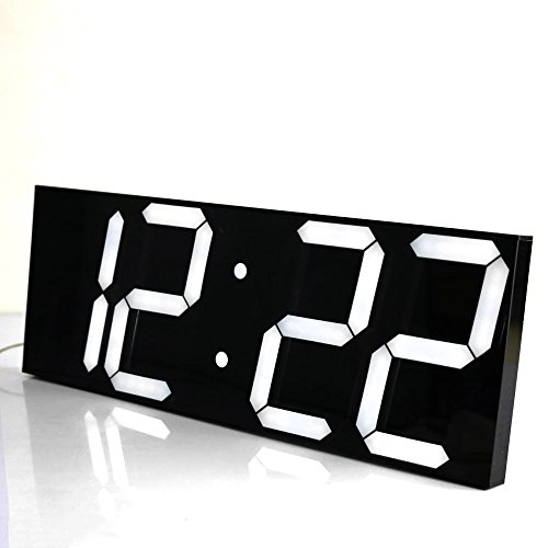 CHKOSDA Fernbedienung Steuern Jumbo digital LED Wanduhr, Multifunktion LED Uhr, Groß Kalender, Minute Alarm Uhr, Countdown LED Uhr, Groß Thermometer, still Uhr (Schwarz Schild) - 5