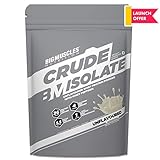 Bigmuscles Nutrition Crude Isolate 1kg, Whey Protein Isolate with Whey Peptides, 26g Protein, 0g Sugar, 1g Added Leucine, 5.5g BCAA, 4g Glutamine, No Preservatives, Unflavored