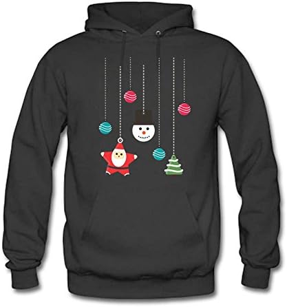Men Women Unisex Sweatshirt Hoodie Cartoon Snow Mountain House Top Pullover Outwear M