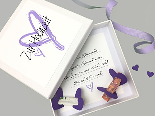 Geldgeschenk Hochzeit mit Herz (Lila)