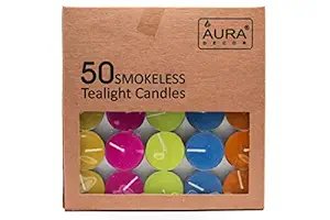 AuraDecor Paraffin wax Tea Light, Pack of 50