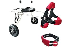 CORA PET Rimorchio Passeggini per la Riabilitazione delle Zampe Posteriori di Cane, Sedia a Rotelle per Cani Anziani Feriti Disabili, Carrello Carrellino per Cani Gatto Coniglio Taglia 10-20 kg