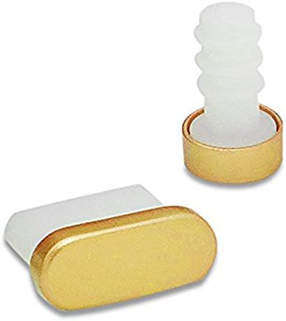 SWEETSTAN Metal Alloy Earphone Jack Anti Dust Plug Ear Earphone Cap for IPhone 7 Pluggy 6 6S Plus 5 5S SE Cell Phone Headphone Plug (Gold)