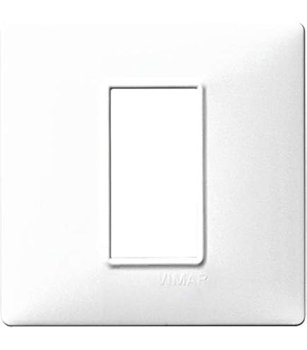 VIMAR PLANA Placca 2 Moduli In Tecnopolimero Antibatterico, 8x8x0.9 Cm, Bianco, Per Impianti Civili